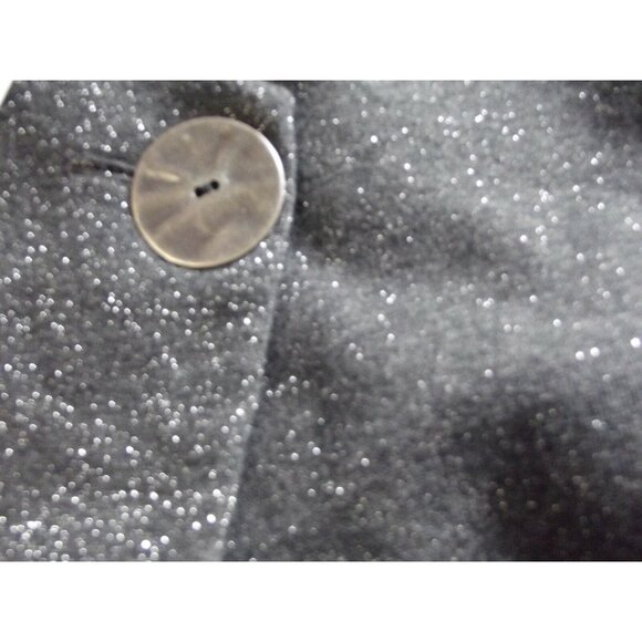 Bobeau Blazer jacket Medium Charcoal Gray Bell Sleeve Knit Silk sparkle cardigan - Picture 4 of 10